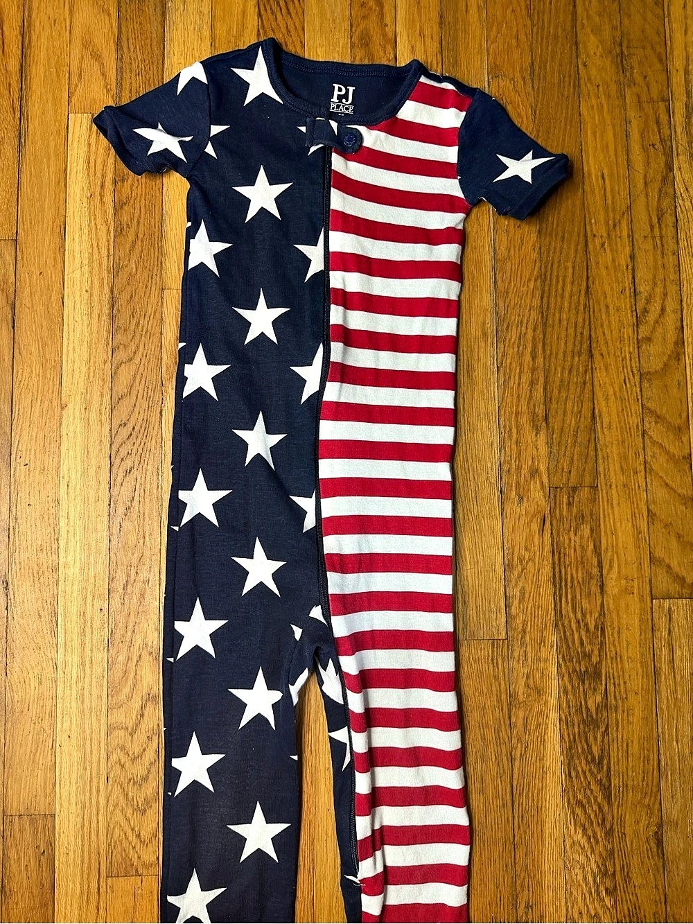 PJ Place Kids Flag Print Footie Size 3T Like New